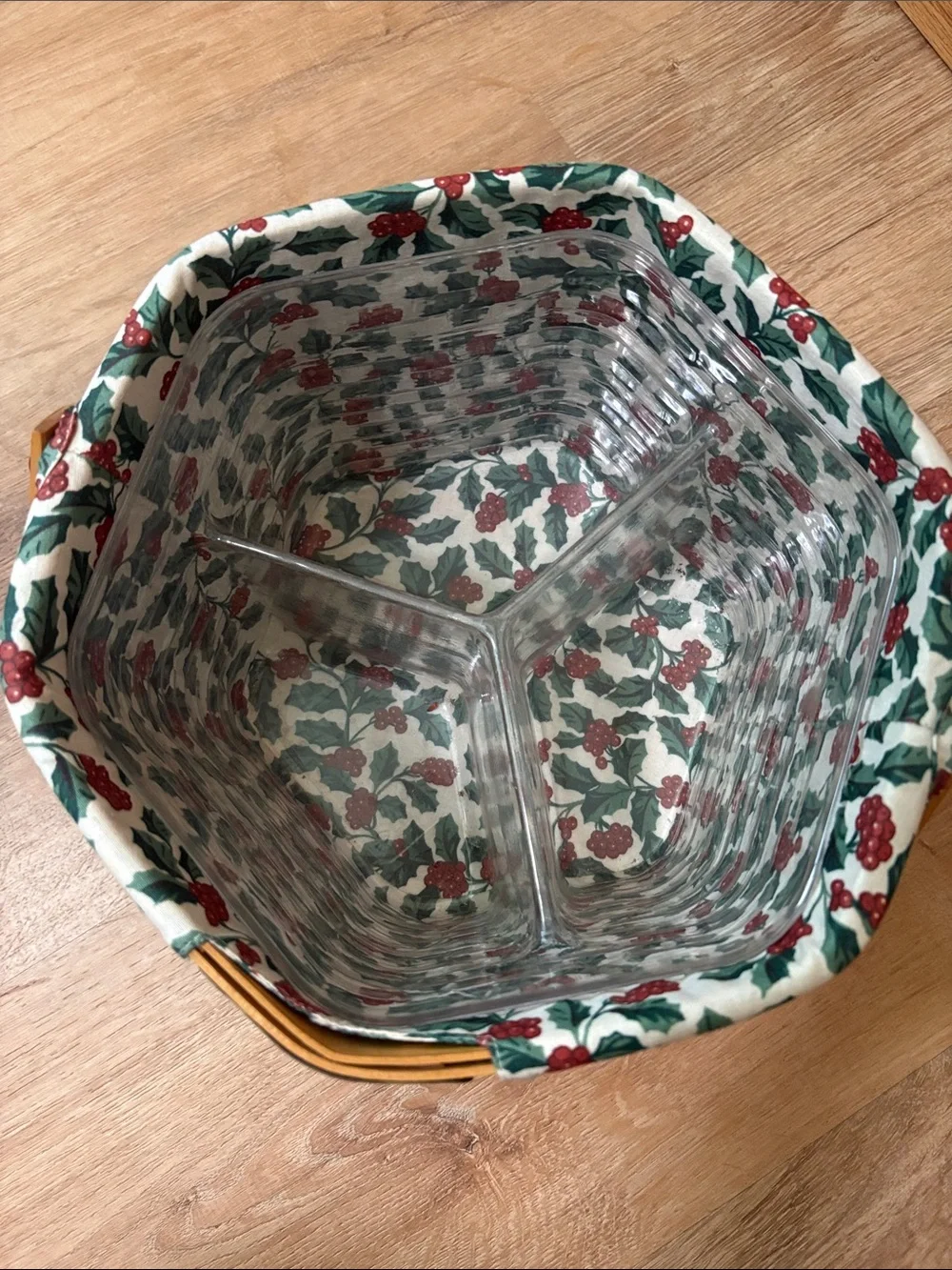 Longaberger 1997 Christmas Collection Snowflake Basket With Liner Protector